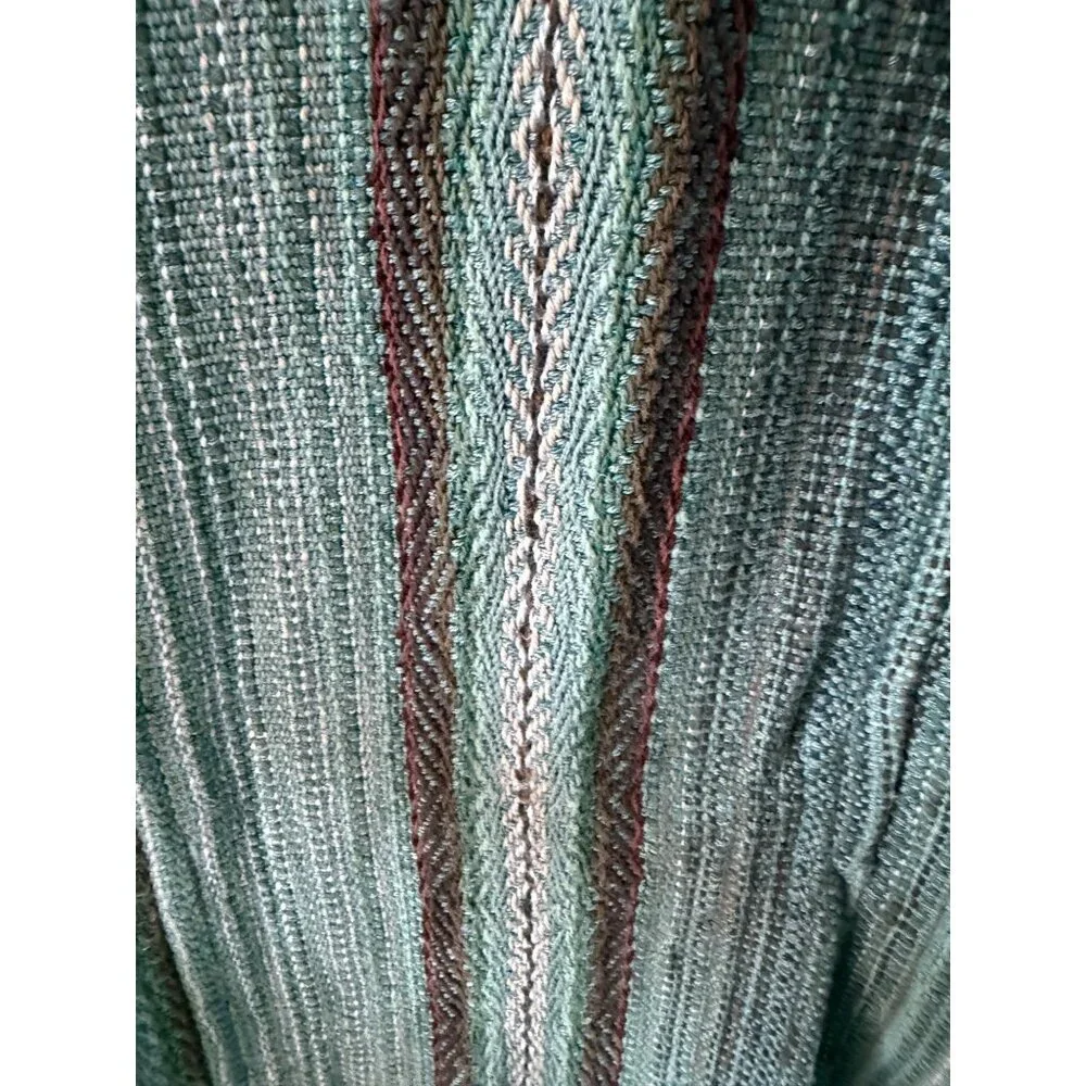 Shuttle Creek Mens Handmade Woven Vest Size 2XL Green Lowell Oregon Vintage